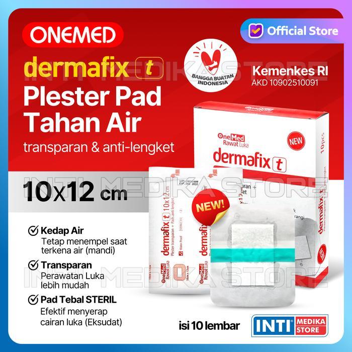 ONEMED - PLESTER LUKA BESAR DERMAFIX T 10 X 12CM ISI 10PCS PLESTER TRANSPARAN ANTI AIR P3K