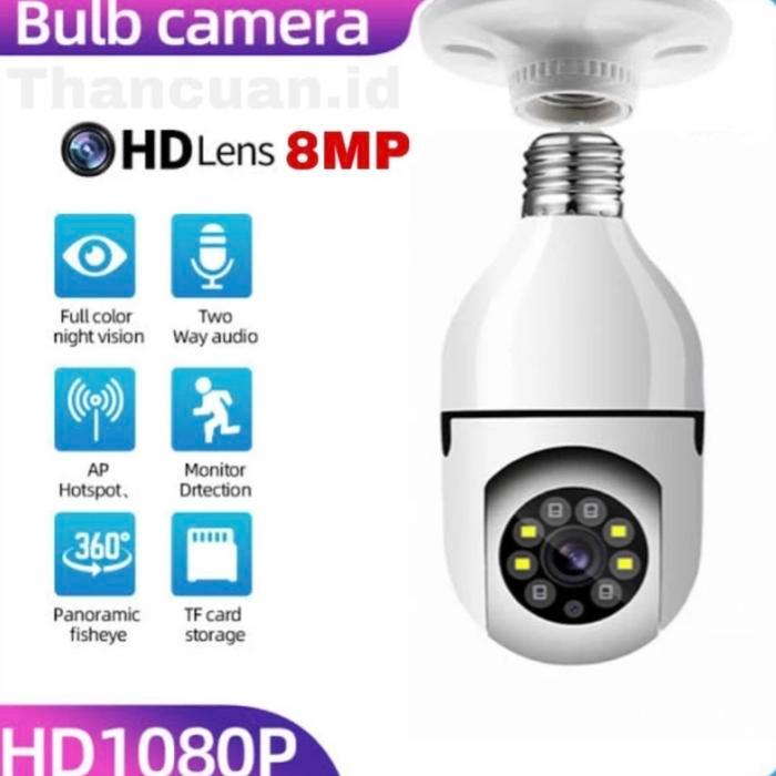 CCTV Lampu V380 Pro 8MP Kamera CCTV Wifi Lampu CCTV 360 PTZ