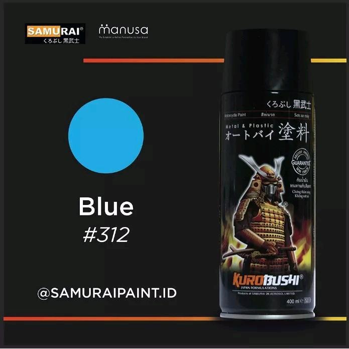 Samurai Paint Pilok Cat Samurai Blue 312 312 Biru Standar Pilok Cat Aerosol 400Ml Co