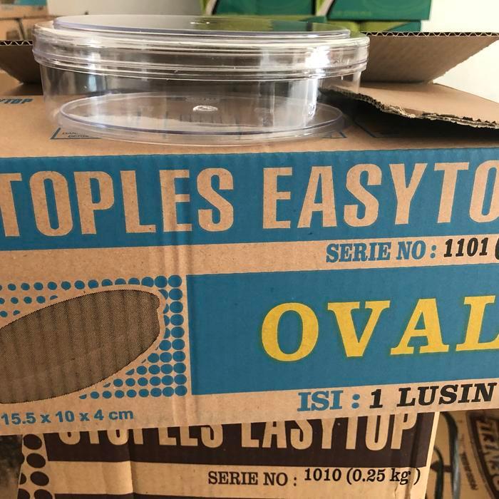 Stok Baru 1 dus toples easytop 1101 oval 250 gram stoples plastik mika