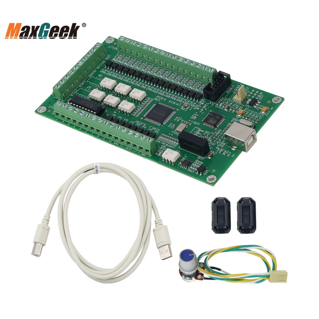Terbaik Maxgeek Latest Upgrade 3 Axis 4 Axis Mach3 Motion Card CNC Mach3 Breakout Board Motion Contr