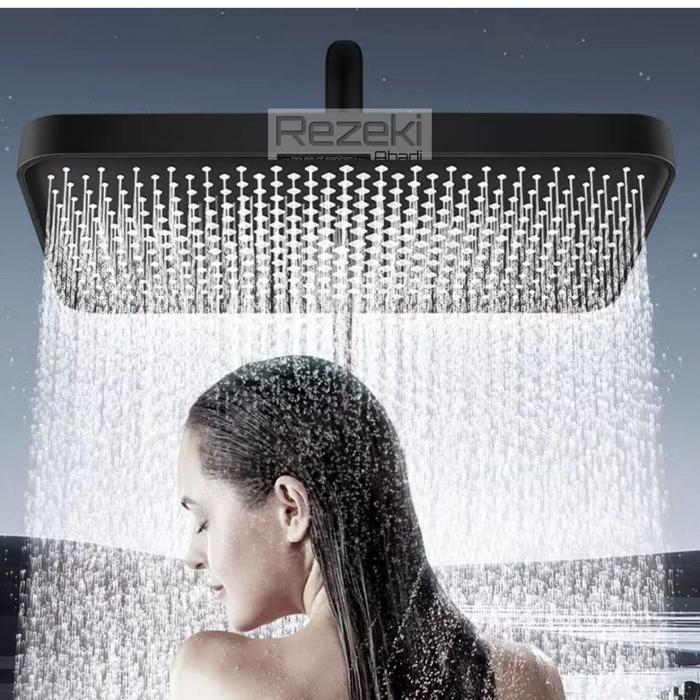Toto - Wall Shower Tembok Kotak Hitam Premium Rain Shower Model Tanam