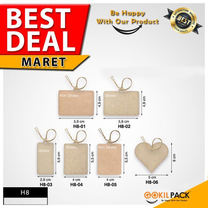 Hang Tag Label Kertas Polos Kraft H8 - All Variant Plastik Tali