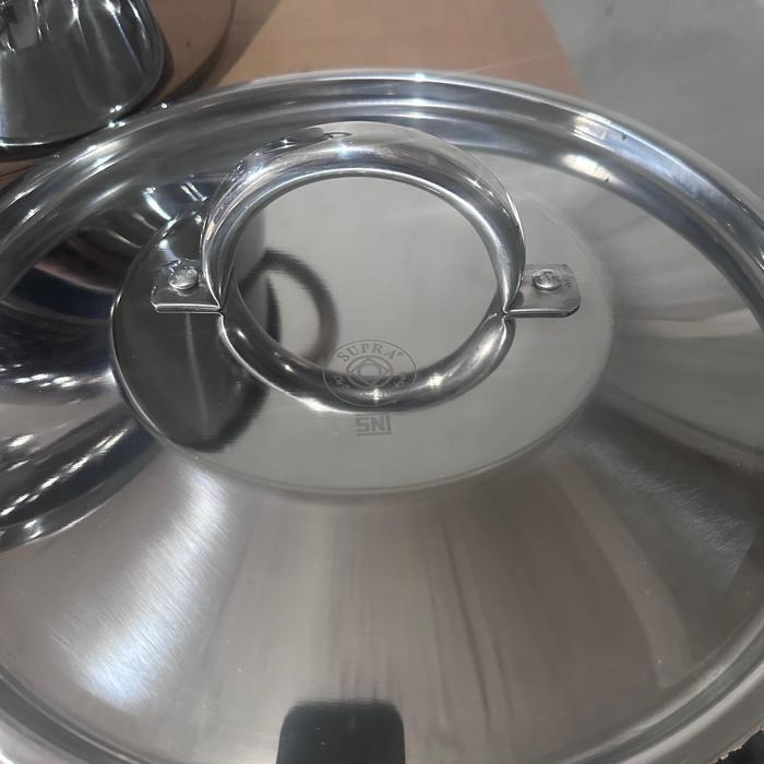 Supra Panci Stainless Steel 20 Qt Stock Pot Besar Tutup Ss + Steamer Langseng