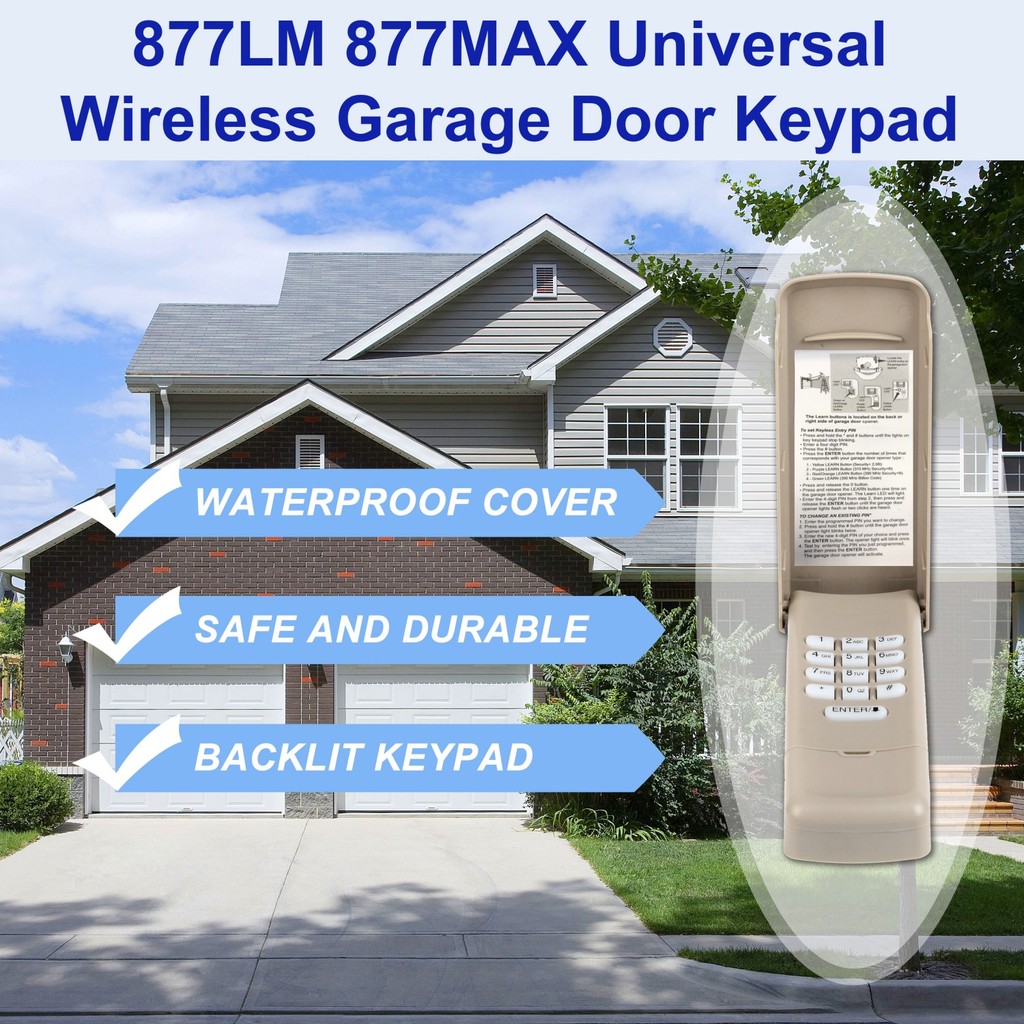 877LM Wireless Keyless Entry 893LM 891LM Keypad Keyless Access For Lift Garage Door Opener