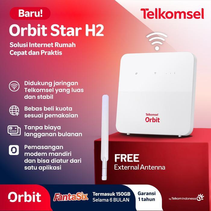 Terbaik Best Quality 100% Original Telkomsel Orbit Star H2 B320 Modem Wifi 4G High Speed Free Kuota