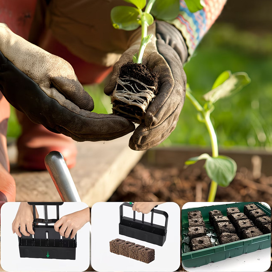 Manual Soil Clod Maker Gardening And Landscaping Seeding Tool Handheld Soil Block Maker Root Soil