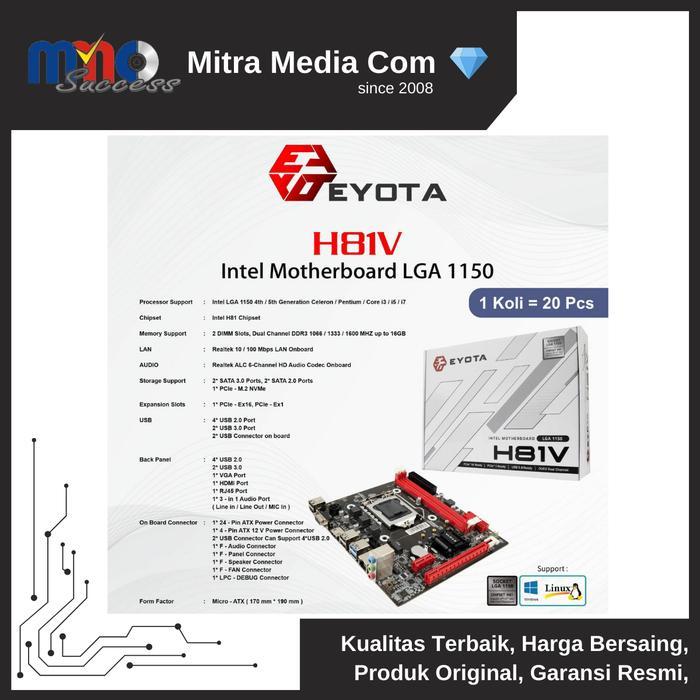 Eyota Motherboard /Mobo H81V Plus NVME LGA 1150 HEMAT