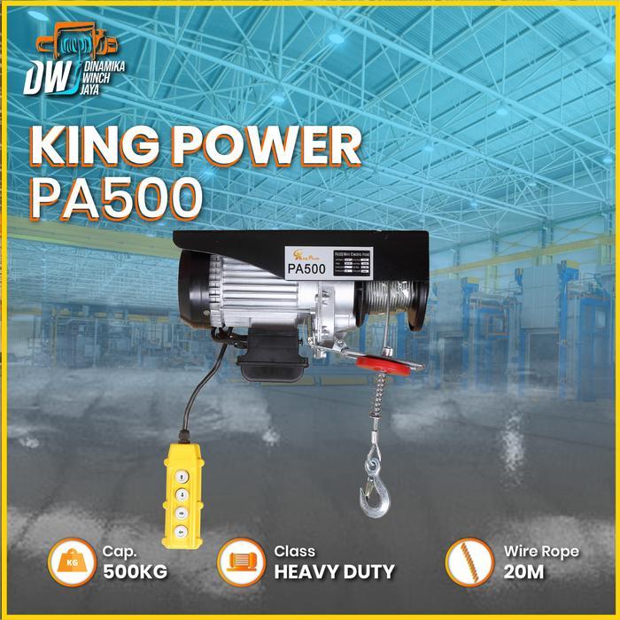 Terbaru Best Quality 100% Original Electric Hoist Mini 0,5 Ton Pa500 Katrol 500Kg Elektrik