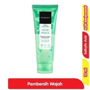 Scarlett Low pH Pembersih Wajah Gel Acne Peace 70 ml AF2
