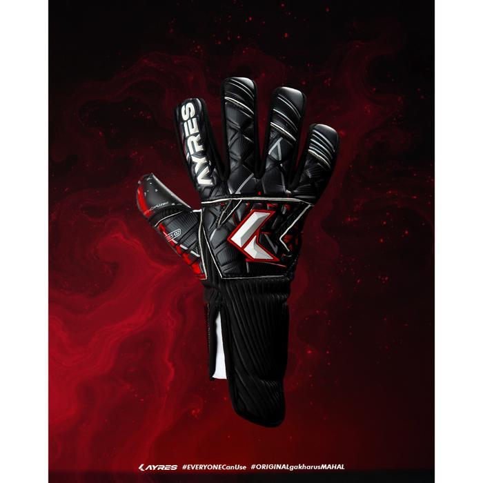 Ayres Sarung Tangan Kiper Ayres Series-02 Gloves Goalkeeper Football Black Red