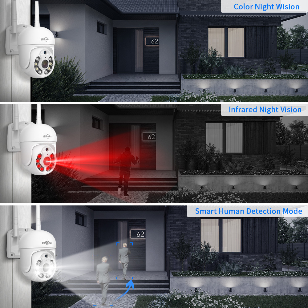 Hiseeu 3/5MP Wireless Security Cameras Kit Outdoor Waterproof IP Camera Surveillance CCTV System Set