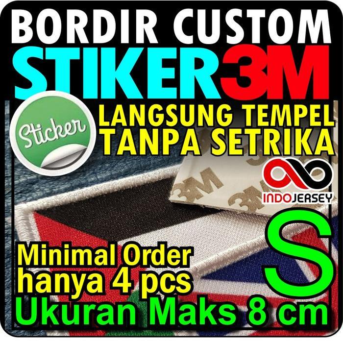 Patch Badge Emblem Custom Logo Semi Woven FLOCK BORDIR STIKER Tempel Sementara (Alternatif Woven)