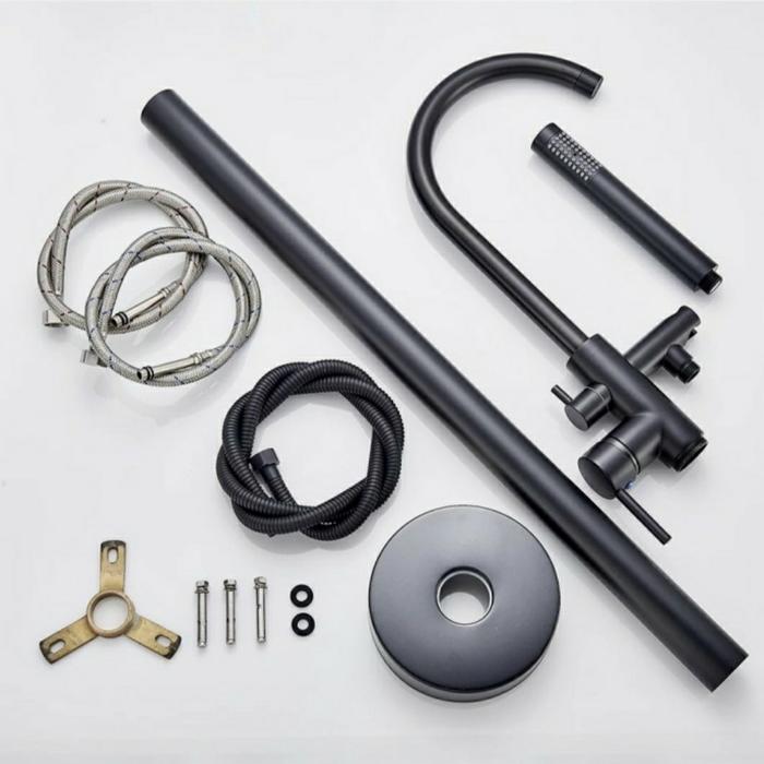 Keran Bathtub Standing Panas Dingin Model Toto Hitam / Kran Air Shower