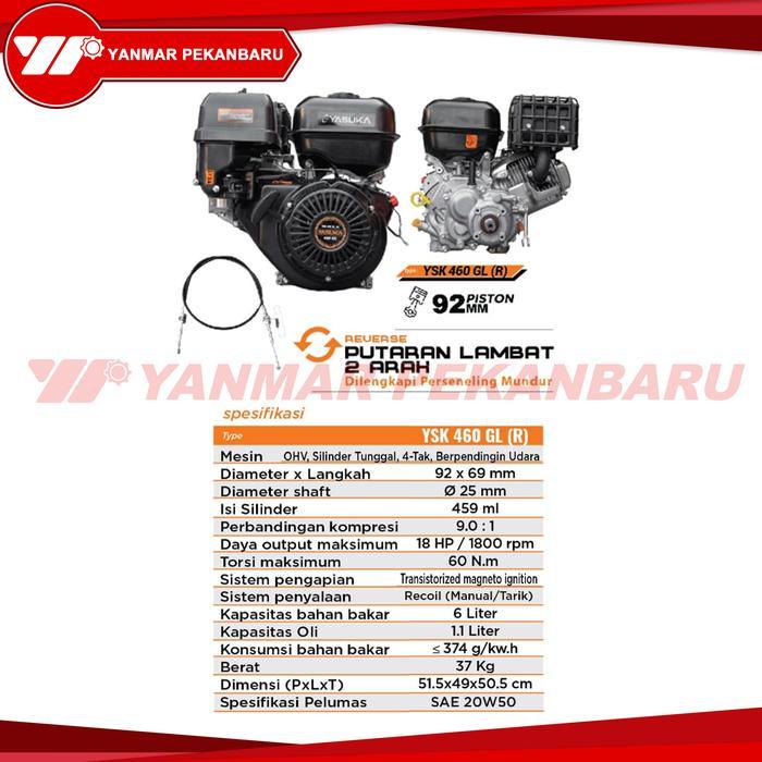 Mesin Penggerak Perahu Gasoline Engine 18 HP YASUKA YSK 460 Gl (R)