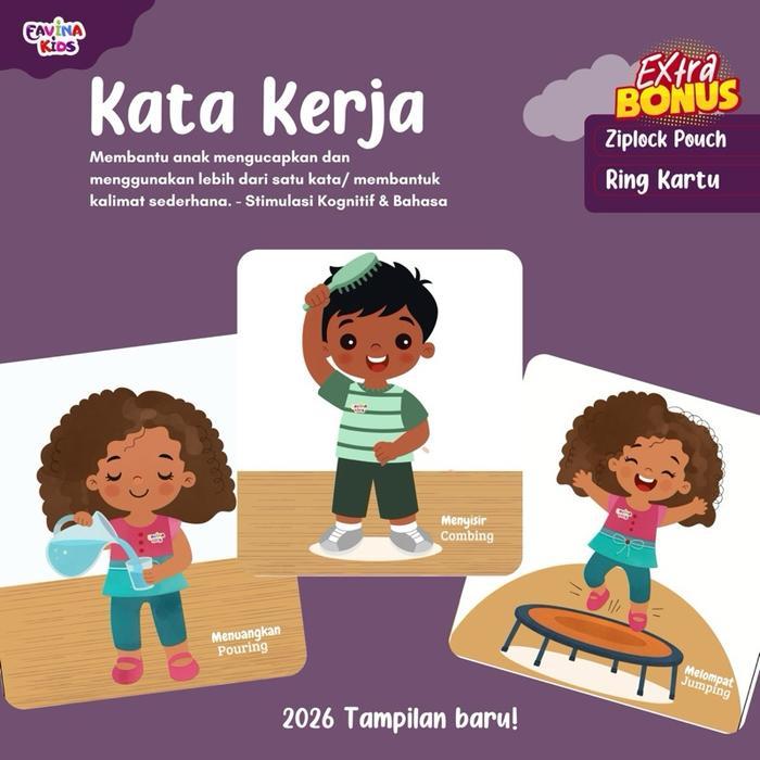 Cocomelon Toys - Kartu Kata Kerja Flashcards Terapi Wicara