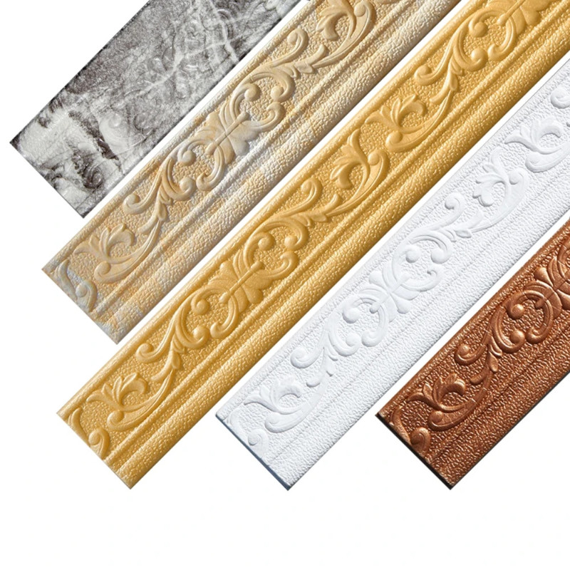 10M/Roll 3D Garis Hiasan Dinding Perekat Diri Melewati Perbatasan Tahan Air Alas Tiang Wallpaper Sti