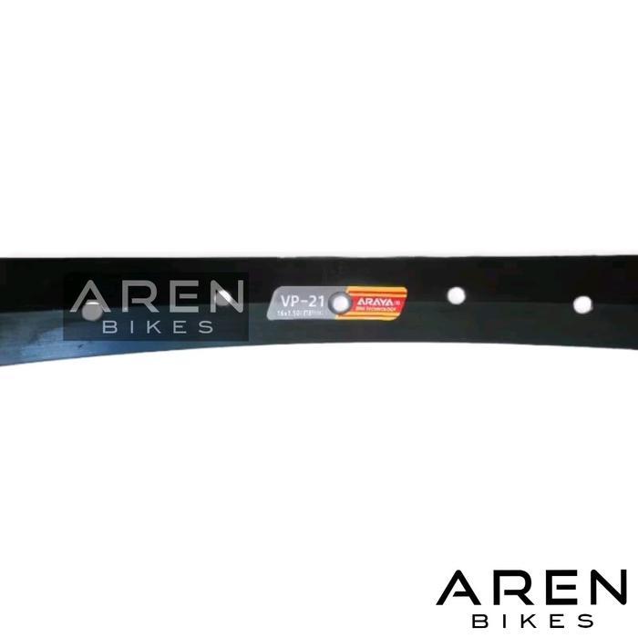 VELG SEPEDA 16 ARAYA VP21 MURNI RING 16" IN LUBANG 28H 28 HOLE ALLOY KELINE KE LINE CNC LIPAT NI