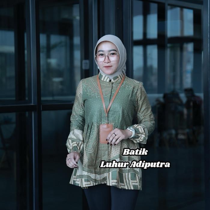 Baju Batik Wanita Macha Blouse Kerja Katun Prima Anak Muda Modern
