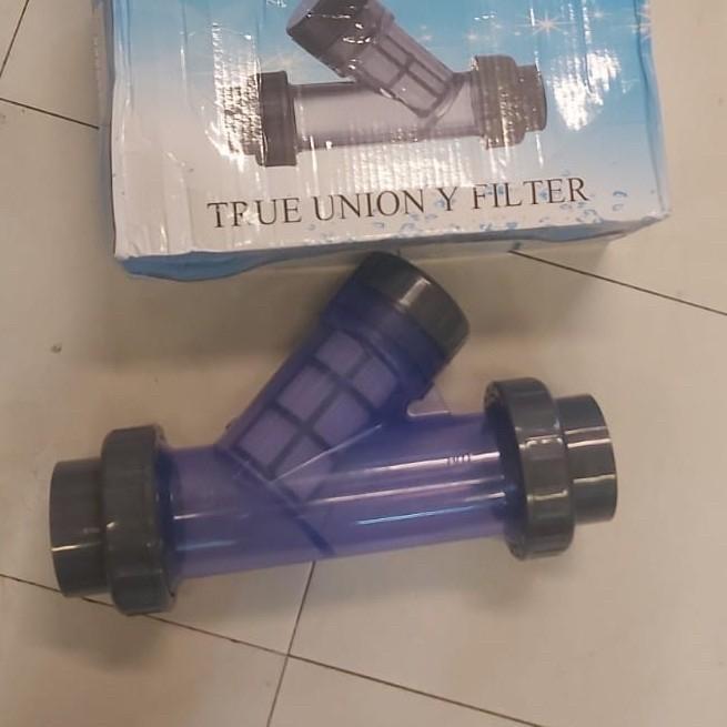 Y strainer PVC / saringan Y true union filter pvc 1" Inch