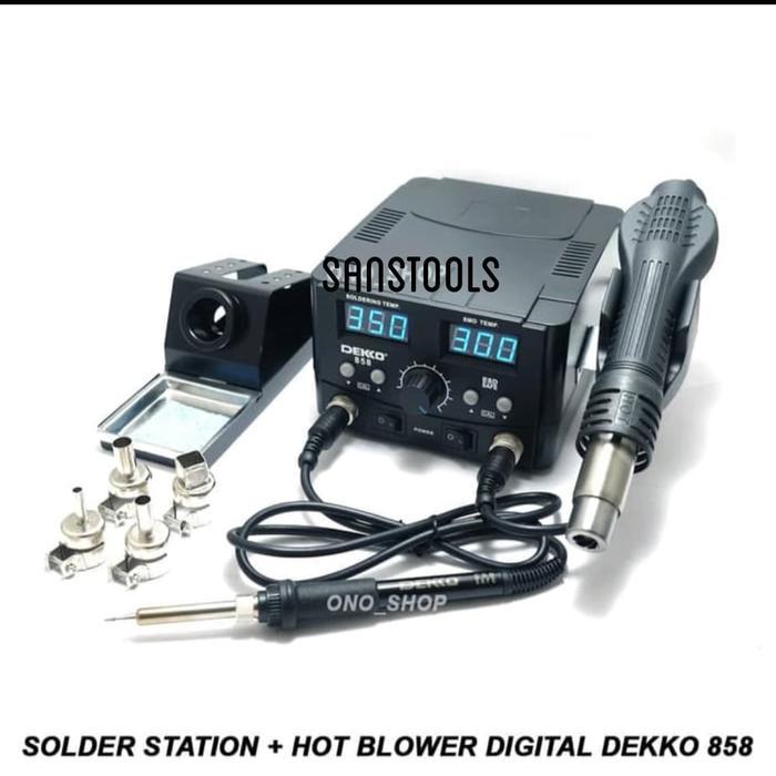 Dekko 858 Soldering Station + Hot Blower Air Heater Solder Uap Panas