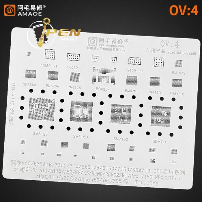 Plat Cetakan Amaoe Sm6125 Sm6150 Pm6125 OV 4 BGA Cetakan Tebal