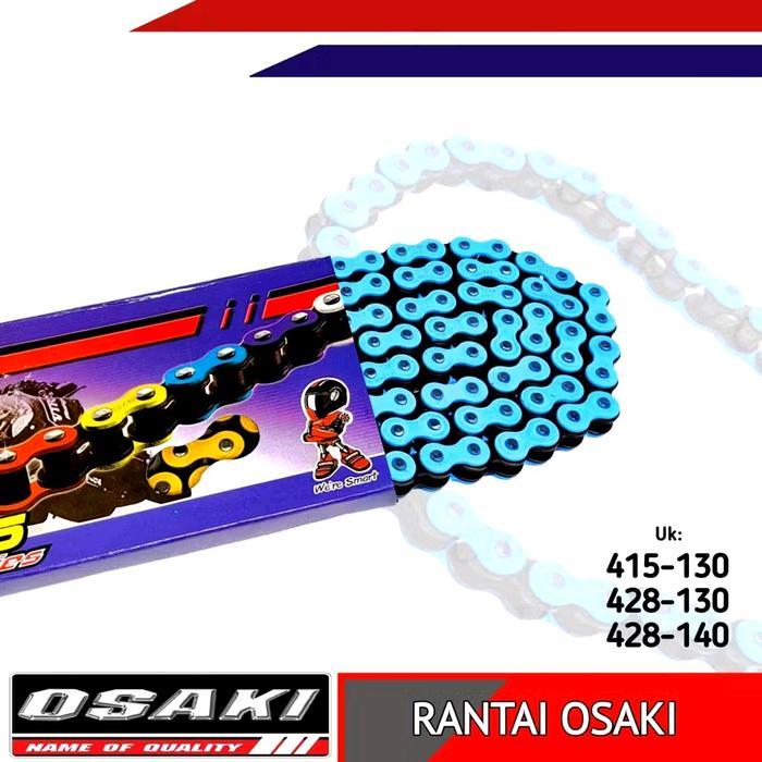Terbagus Rantai Gear Motor Osaki Original Warna 415-130 428-130 428-140 Rantai Sepeda Motor Warna