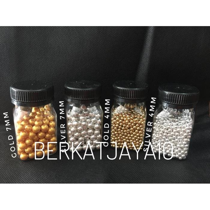 SPRINKLE MUTIARA SILVER GOLD PEARL HIASAN KUE TRIMIT DEKORASI EDIBLE