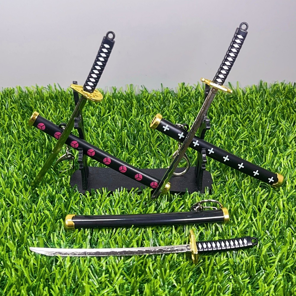 JUAL  6inch Metal Roronoa Zoro Katana Anime Zoro Ninja Knife Real Sized Japanese Katana Fake Sword S