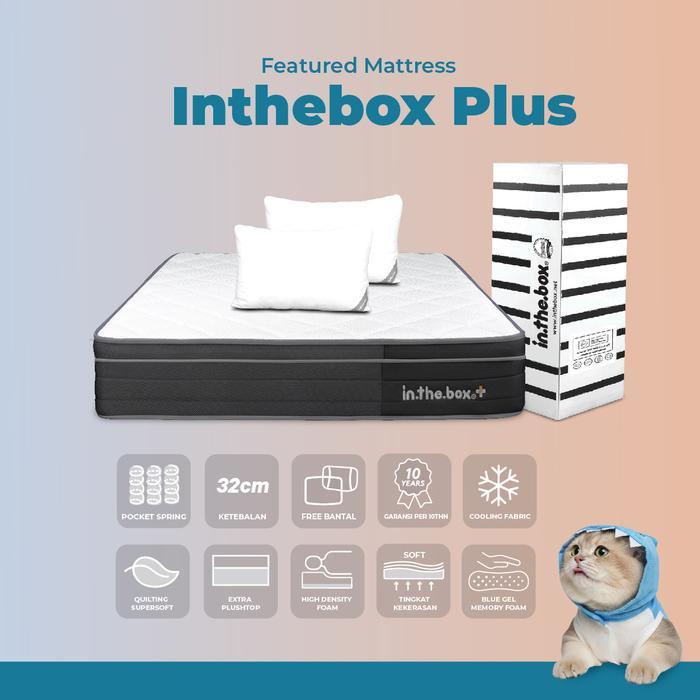 [Free Kasur Lipat] Kasur Dingin Spring Bed In The Box Plus - Free Bantal