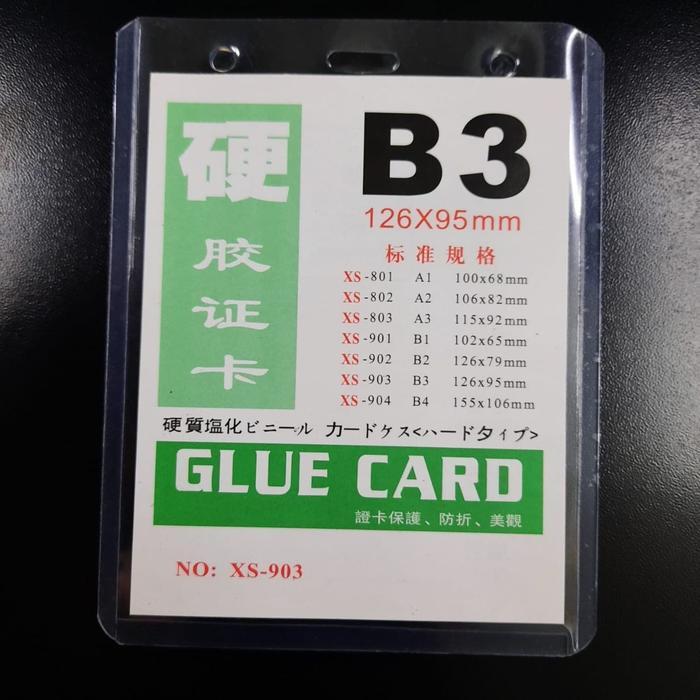 "New" Plastik ID Card Holder Keras / Name Tag / Glue Card B3 JY903