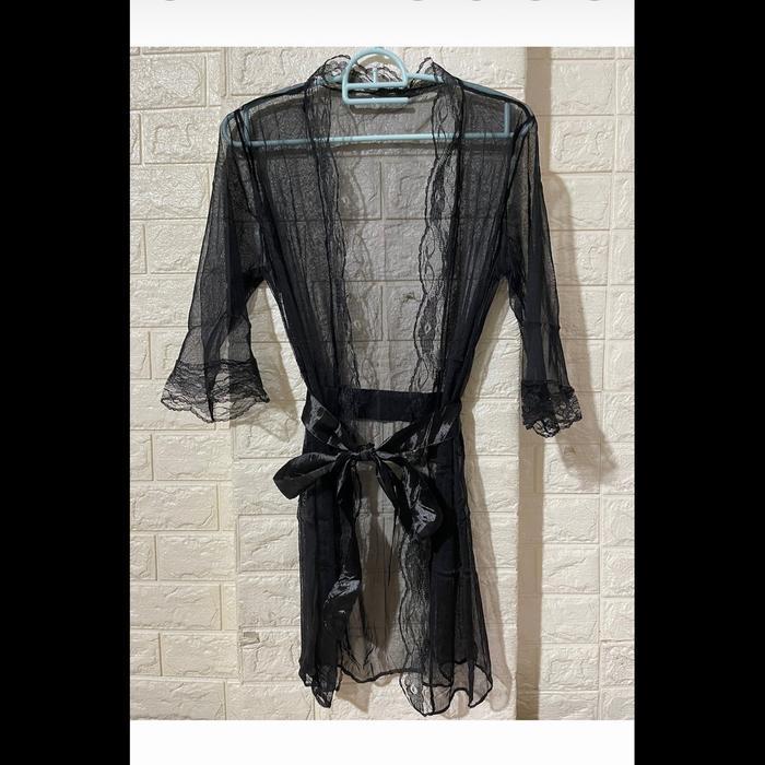 Kimono sexy wanita / Lingerie Kimono transparan Bahan Renda
