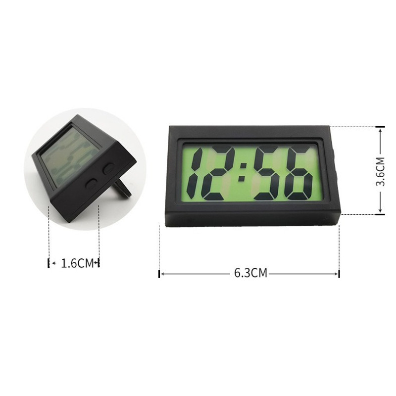 Small Digital Clock with LCD Time & Day Display, Mini Automotive Small Digital Clock for Car Truck