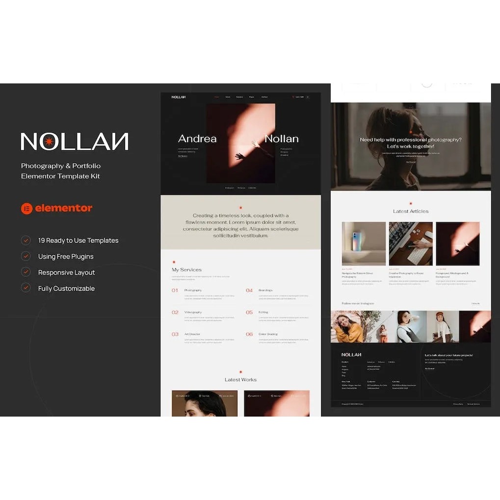 Nollan – Photography & Portfolio Elementor Template Kit