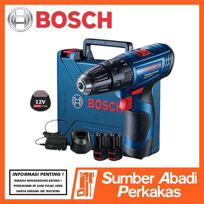 BOSCH GSB120LI Mesin Bor Cordless Drill 10mm Impact Beton Tembok Baterai Batre Tangan Tanpa Kabel