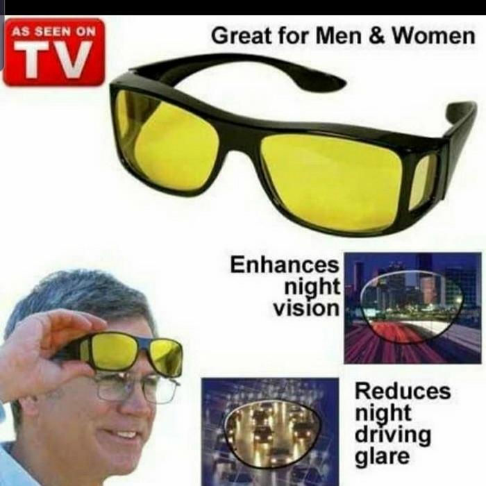 Kacamata Anti Silau HD Vision Wraparounds Original isi 2pcs Night View