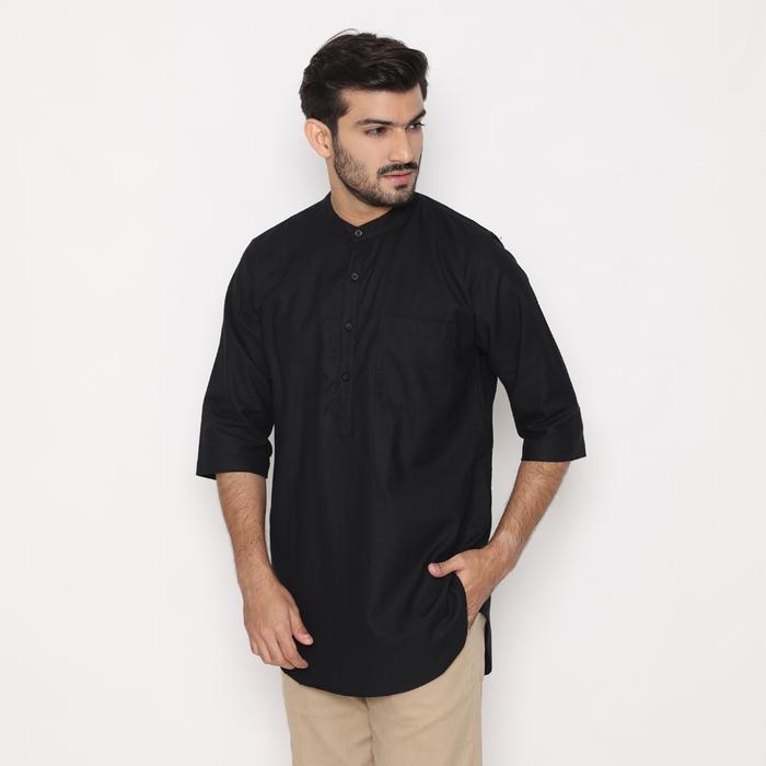 Dancus Kemeja Koko Pakistan Couple / Koko Kurta Couple Ayah Anak Warna Hitam Olrm262
