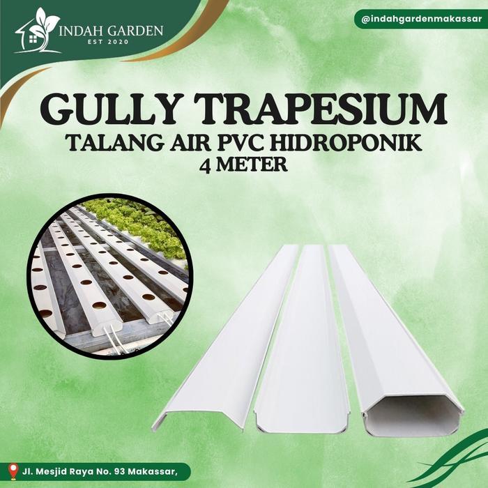 Talang Air PVC Gully Trapesium Peralatan Hidroponik 4 meter.