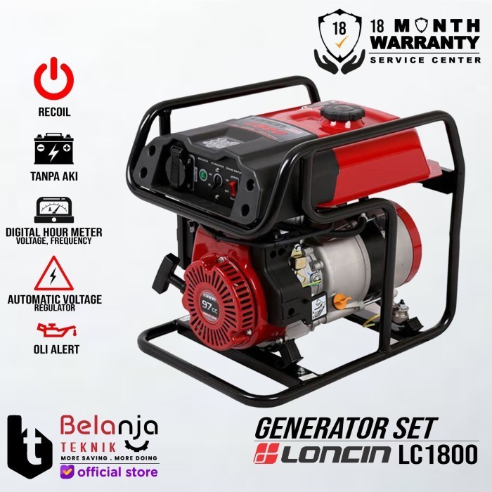 Genset Bensin Loncin LC1800 1000 Watt, Teknologi AVR dan Desain Compact