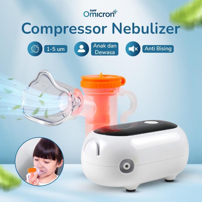 Ready TaffOmicron Nebulizer Compressor Nebu Inhaler Uap Obat Terapi Pernapasan Asma Anak Dewasa -