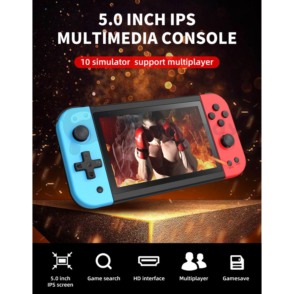 New POWKIDDY X51 Handheld Game Players 5 Inch HD Screen Retro Video Game Console Cheap Children's Gi