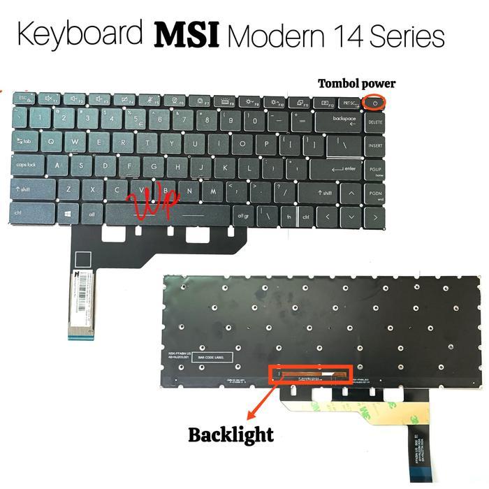 Keyboard MSI Modern 14 B11MU 14 B11MOU 14 B11S 14 B11SB BackLight