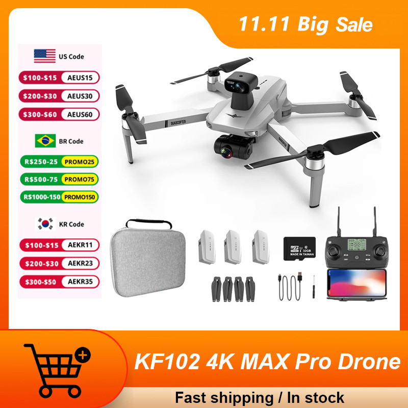 KF102 MAX Drone 4K Camera Drone 2-Axis Gimbal GPS Quadcopter 5G Wifi FPV RC HD 4K Dual RC Helicopter