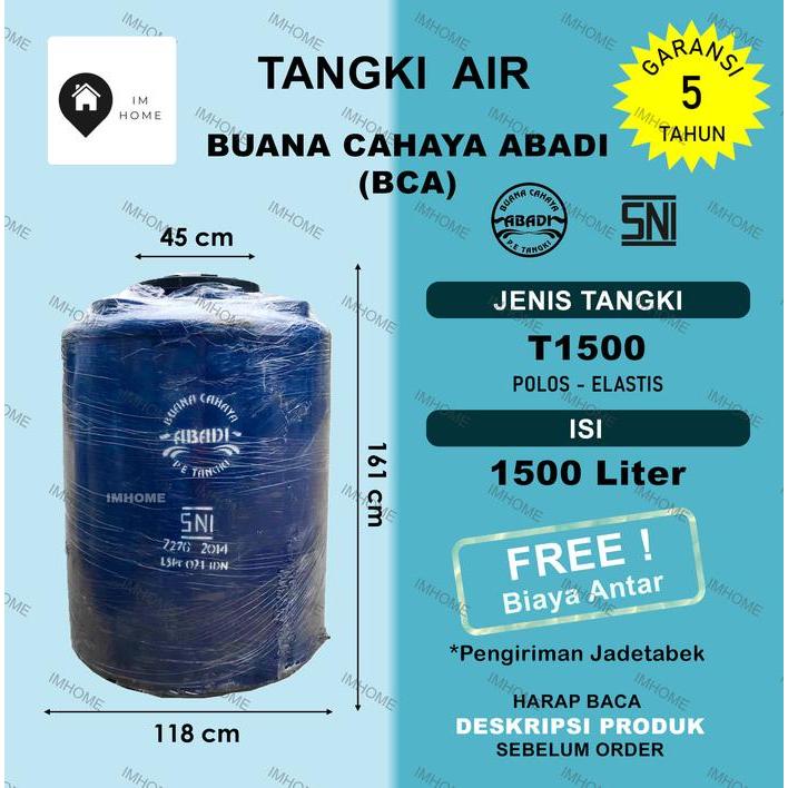 Tangki / Toren Air BCA 1500 Ltr