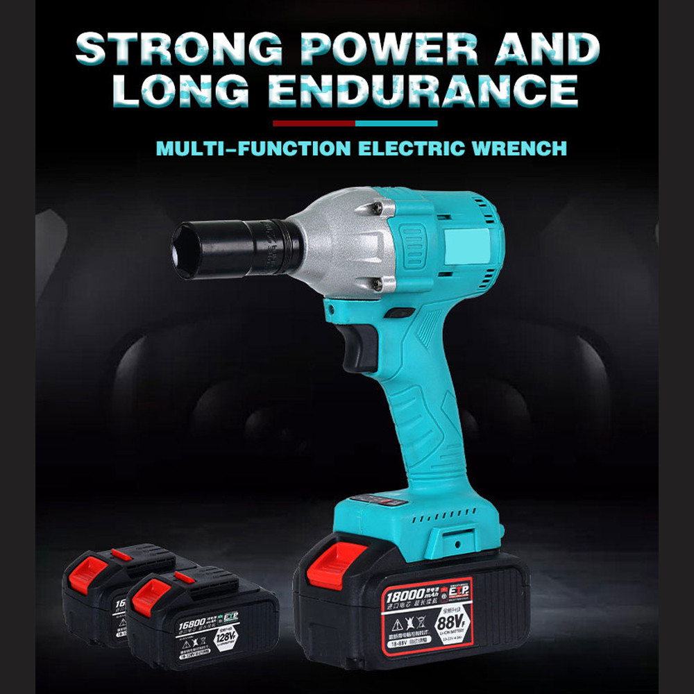 88V 48V Electric Impact Wrench Brushless Cordless Electric Wrench 1/2 Inch Screwdriver Power Tools C