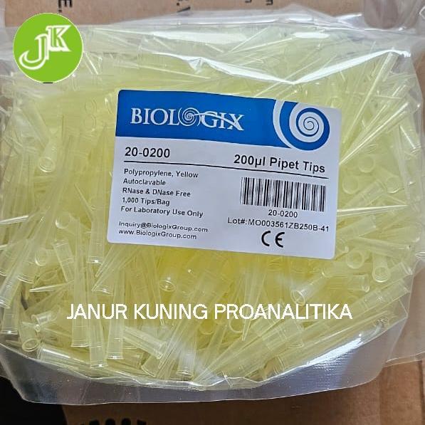 YELLOW TIP 200UL, PIPET TIP 200UL, UNIVERSAL TIP 200UL, BULK 1000/PK AUTOCLAVABLE BIOLOGIX 20-0200