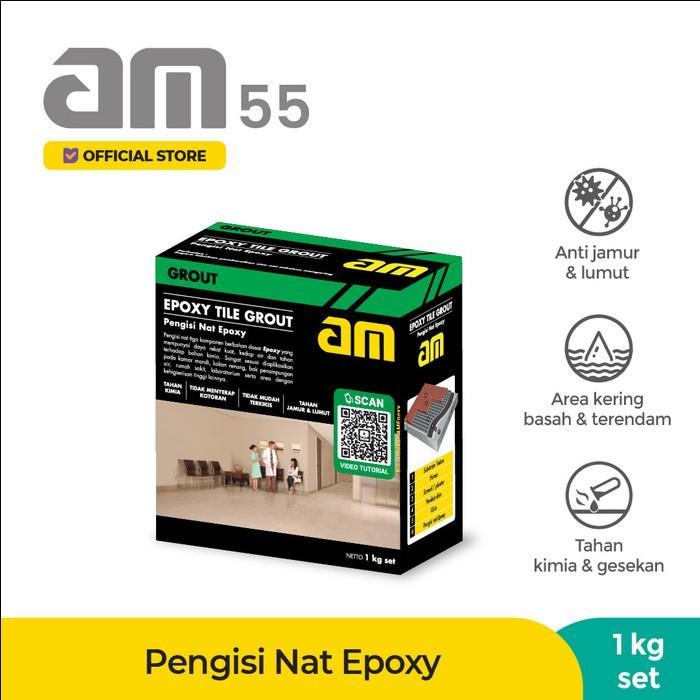 AM 55 EPOXY TILE GROUT NAT SEUMUR HIDUP 1 Kg Nat Epoxy Pengisi Nat Keramik Semen Pengisi Nat Epoxy