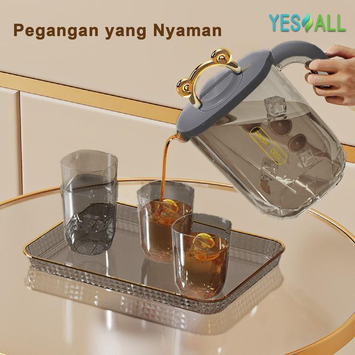 Promo Yesall Teko Air Minum 2L Estetik + 4 Gelas 300Ml Set Teko Plastik Aesthetic / Teko Cantik