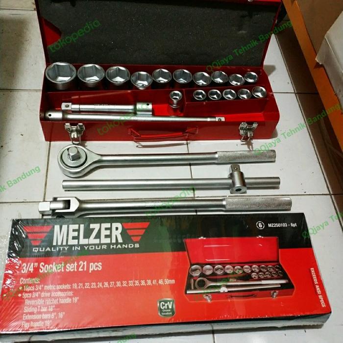 Kunci sok set 21 pc (19-50 mm) Melzer DR 3/4 inchi
