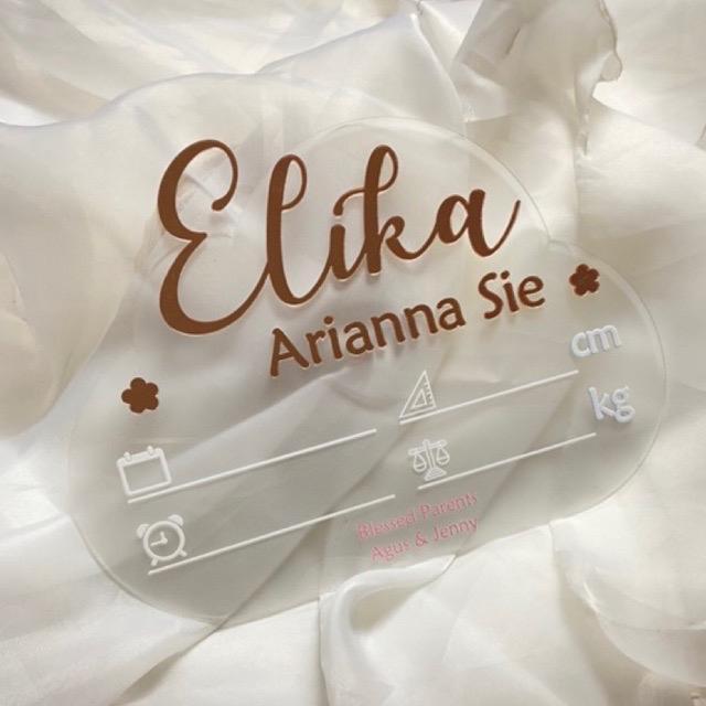 TERLARIS Hospital board baby papan nama bayi custom akrilik HOSPITAL BOARD Papan Nama Acrylic Bayi